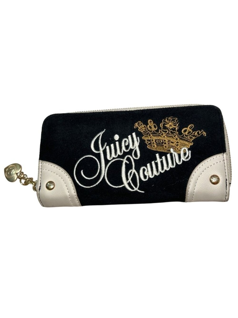 Juicy Couture KEY TO JUICY Faux Leather Wallet Zip-Around Closure Pink Interior
